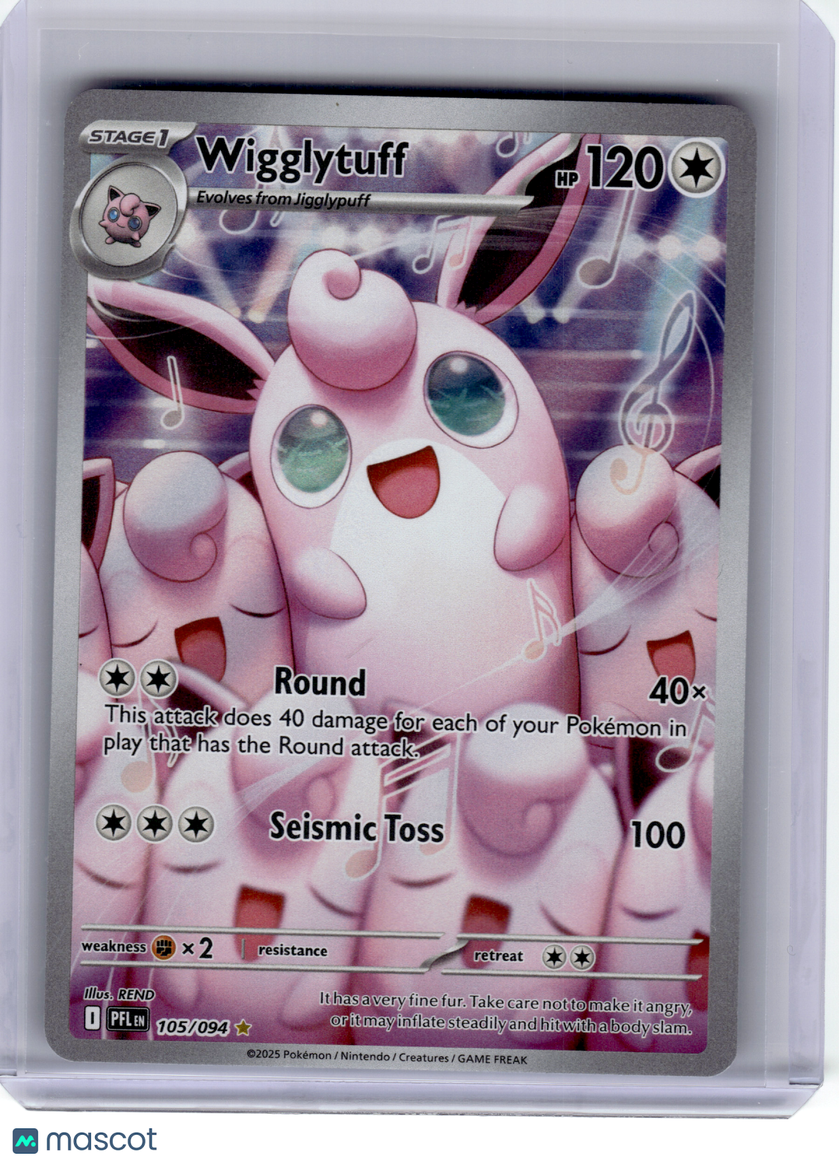 2025 Pokemon—Wigglytuff #105 Phantasmal Flames—Illustration Rare Holo