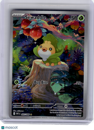 2025 Pokemon—Sewaddle #87 White Flare—Illustration Rare Holo
