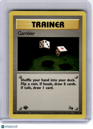 1999 Pokemon—Gambler #60 Fossil— Non-Holo (1st Edition) [Lightly Played]