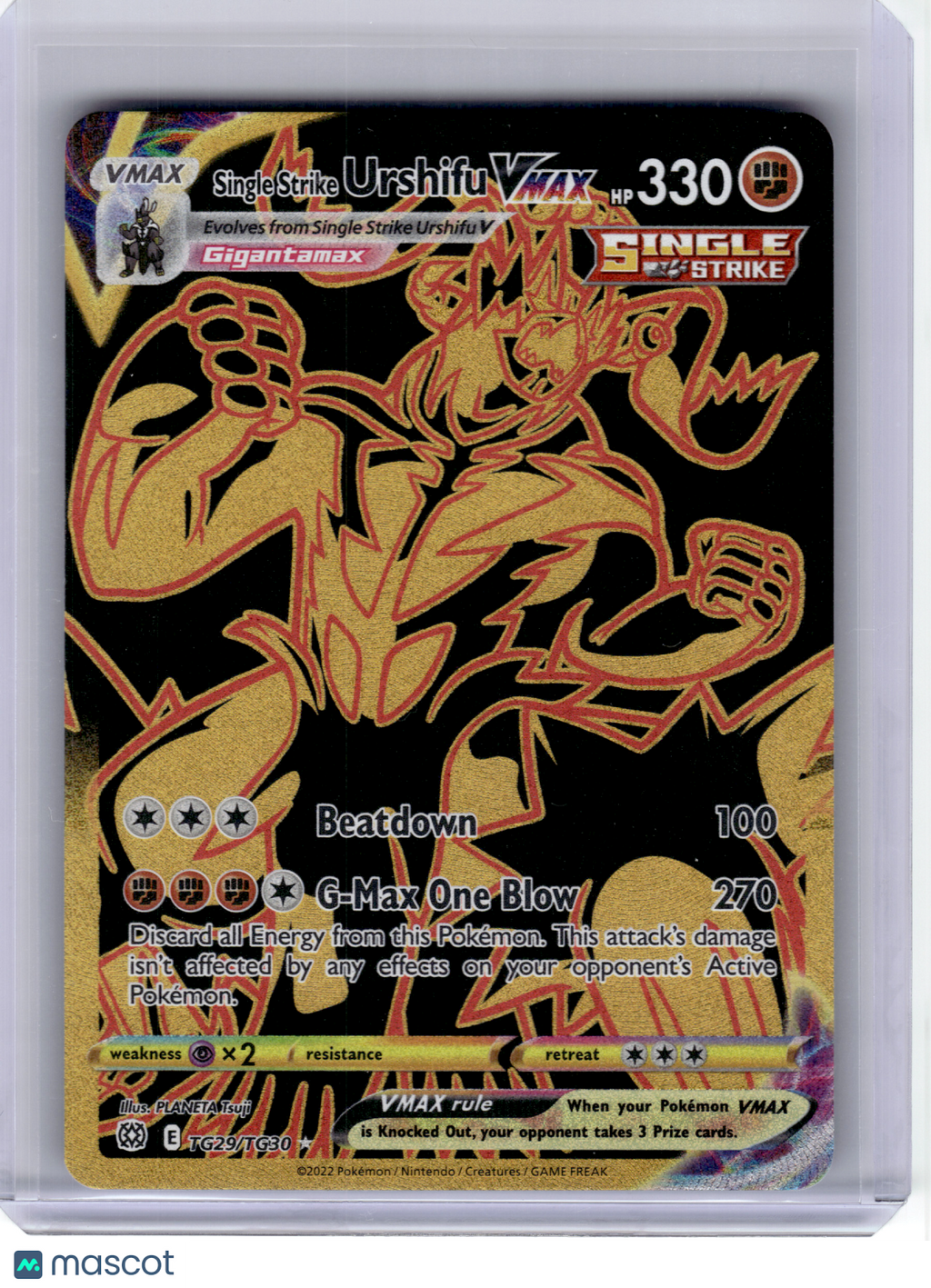 2022 Pokemon—Single Strike Urshifu VMAX #TG29 Brilliant Stars TG—Ultra Rare Holo