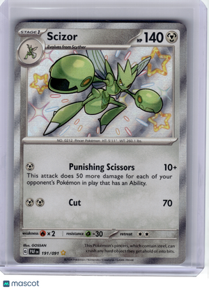 2024 Pokemon—Scizor #191 Paldean Fates—Shiny Rare Holo