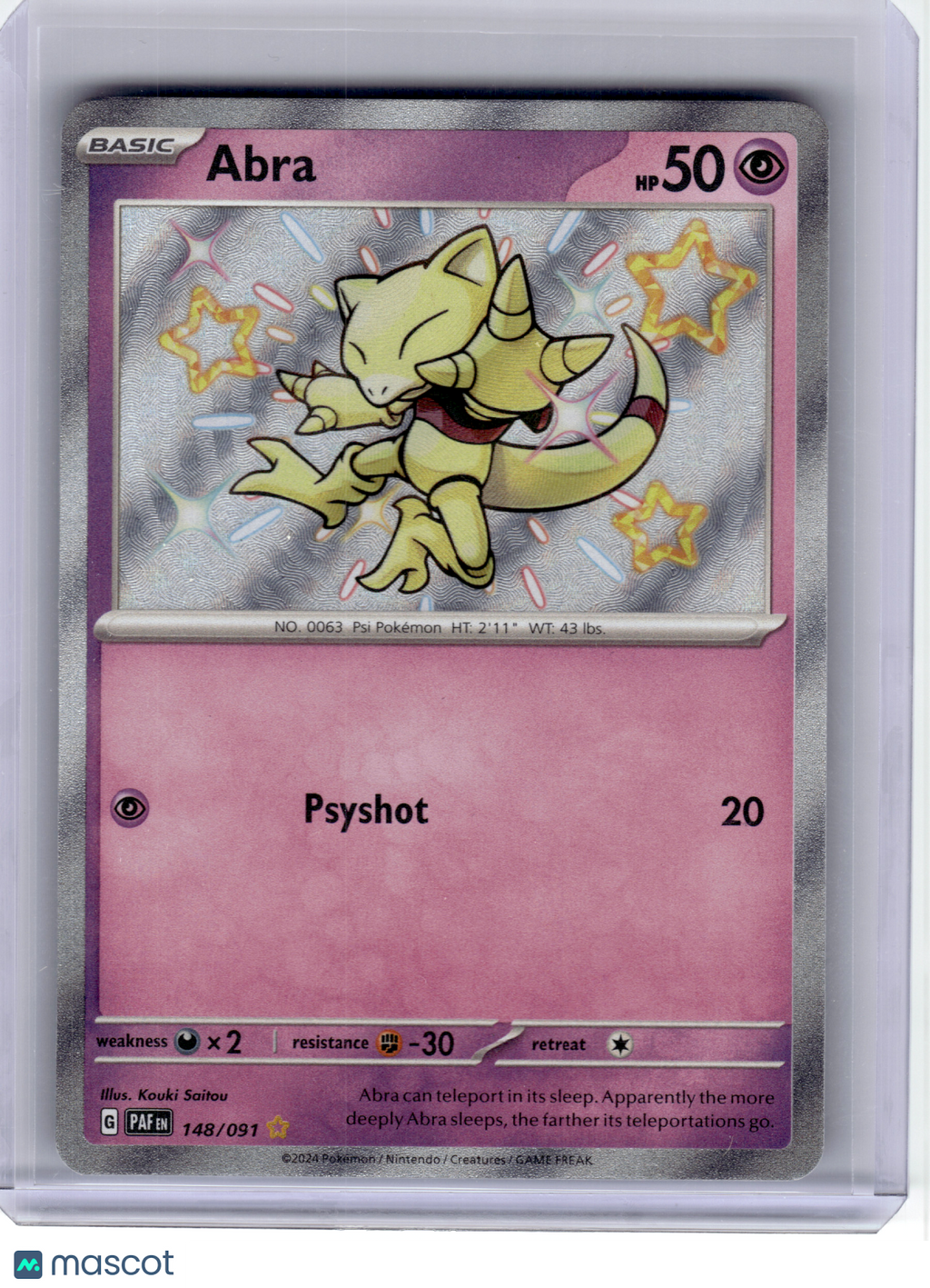 2024 Pokemon—Abra #148 Paldean Fates—Shiny Rare Holo [Moderately Played]