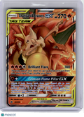 2019 Pokemon—Charizard & Braixen GX #22 Cosmic Eclipse—Ultra Rare Holo
