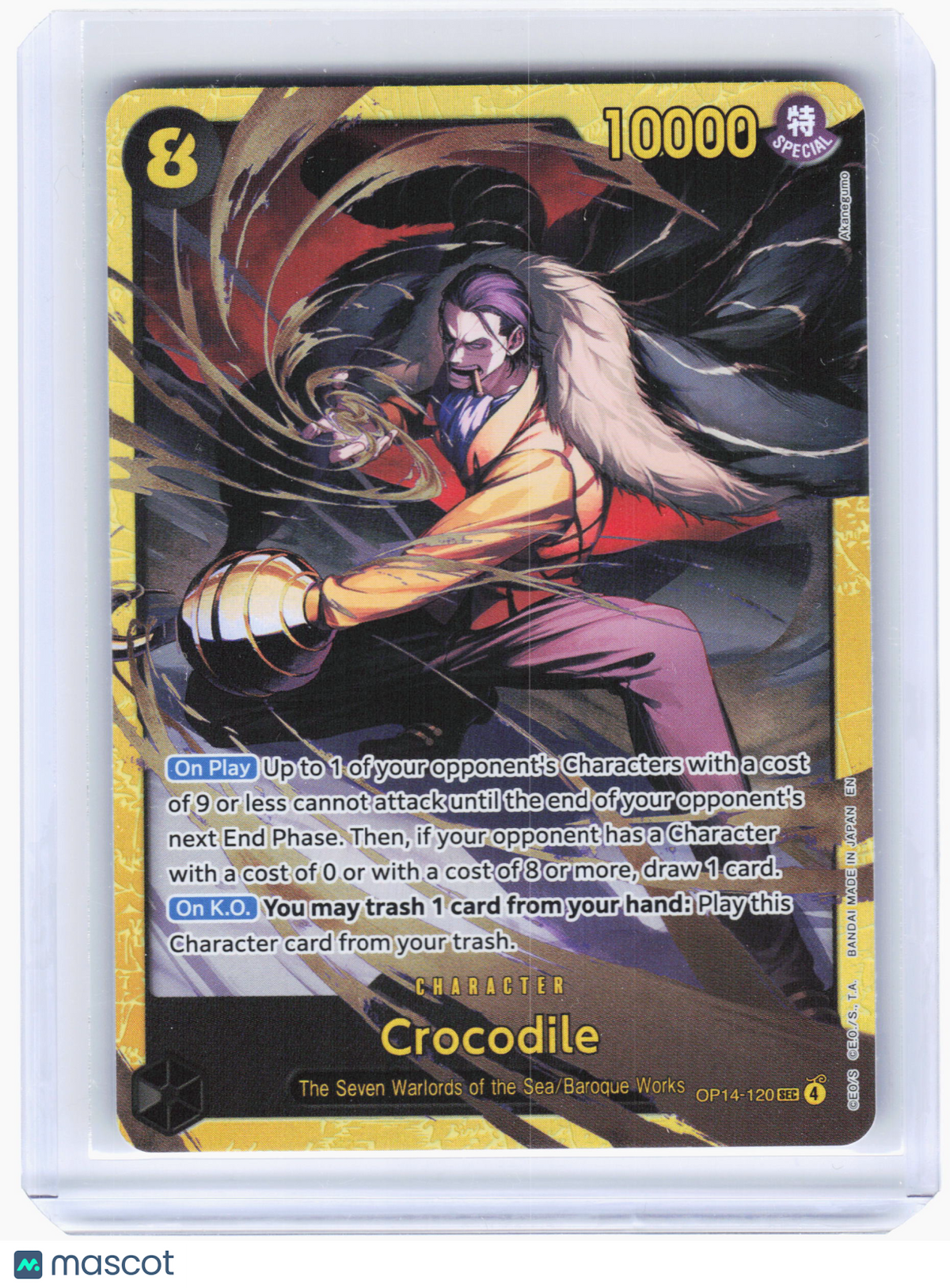 2026 One Piece Card Game—Crocodile #OP14-120 The Azure Sea's Seven—SEC Foil
