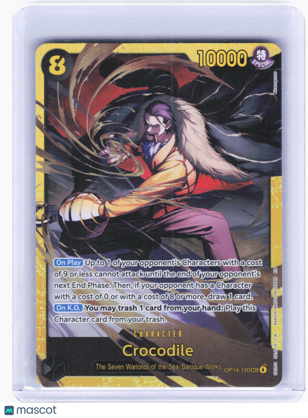 2026 One Piece Card Game—Crocodile #OP14-120 The Azure Sea's Seven—SEC Foil
