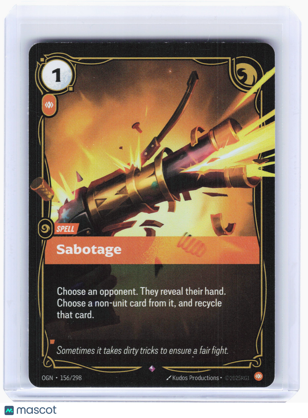 2025 Riftbound: League of Legends TCG—Sabotage #156 Origins—Rare Foil