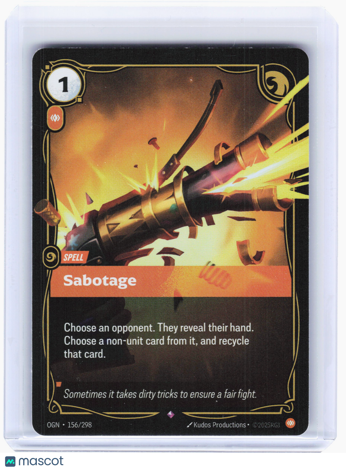 2025 Riftbound: League of Legends TCG—Sabotage #156 Origins—Rare Foil