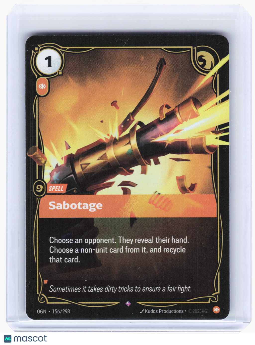 2025 Riftbound: League of Legends TCG—Sabotage #156 Origins—Rare Foil