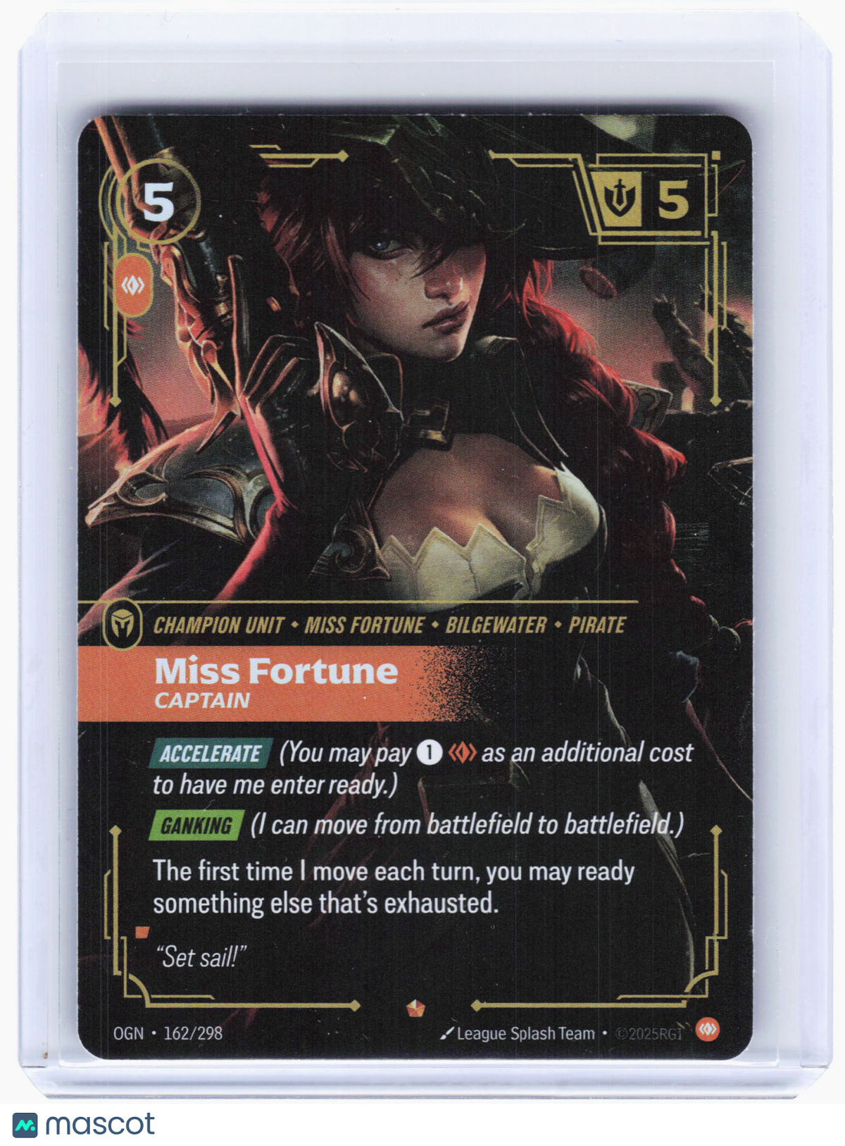 2025 Riftbound: LOL TCG—Miss Fortune, Captain #162 Origins—Epic Foil