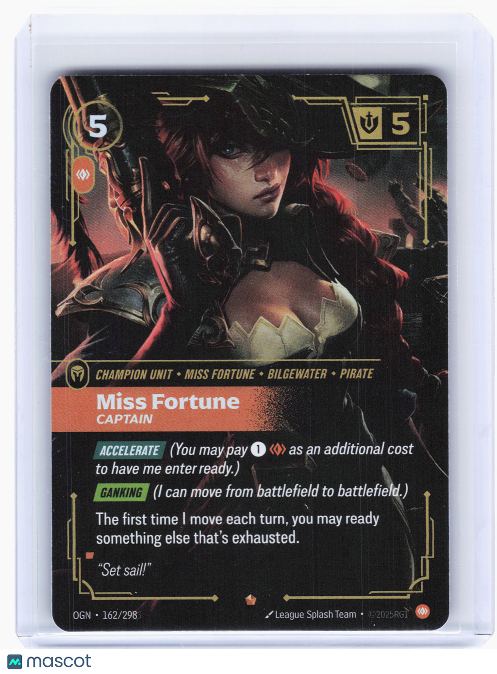 2025 Riftbound: LOL TCG—Miss Fortune, Captain #162 Origins—Epic Foil