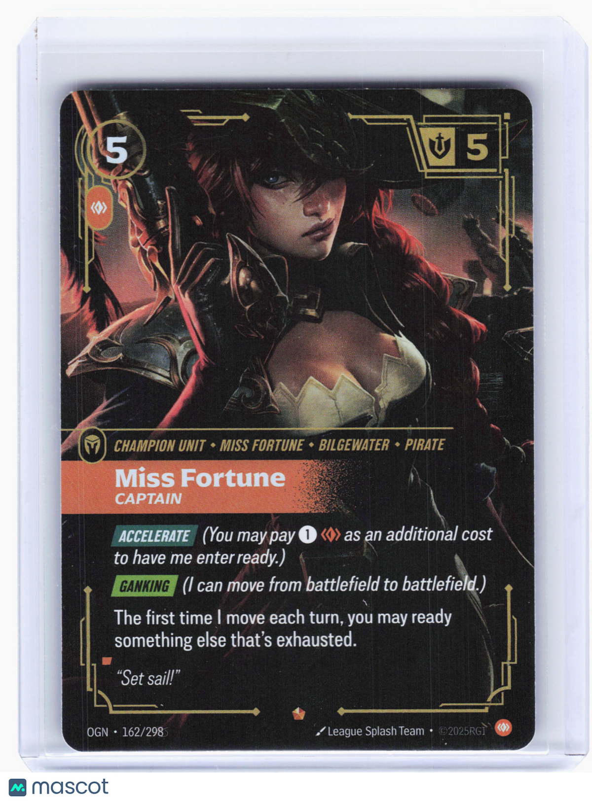 2025 Riftbound: LOL TCG—Miss Fortune, Captain #162 Origins—Epic Foil