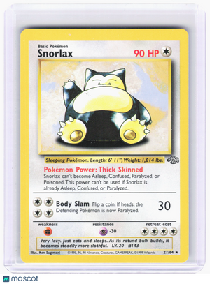 1999 Pokemon—Snorlax #27 Jungle—Rare Nonholo