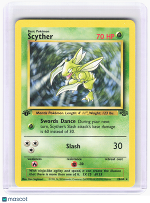 1999 Pokemon—Scyther #26 Jungle—Rare Nonholo [Damaged] (1st Edition)