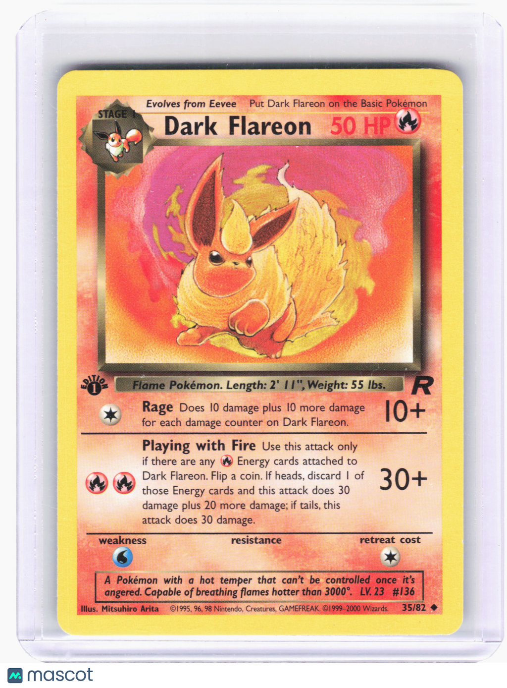 2000 Pokemon—Dark Flareon #35 Team Rocket—Uncommon Nonfoil (1st Edition) [LP]