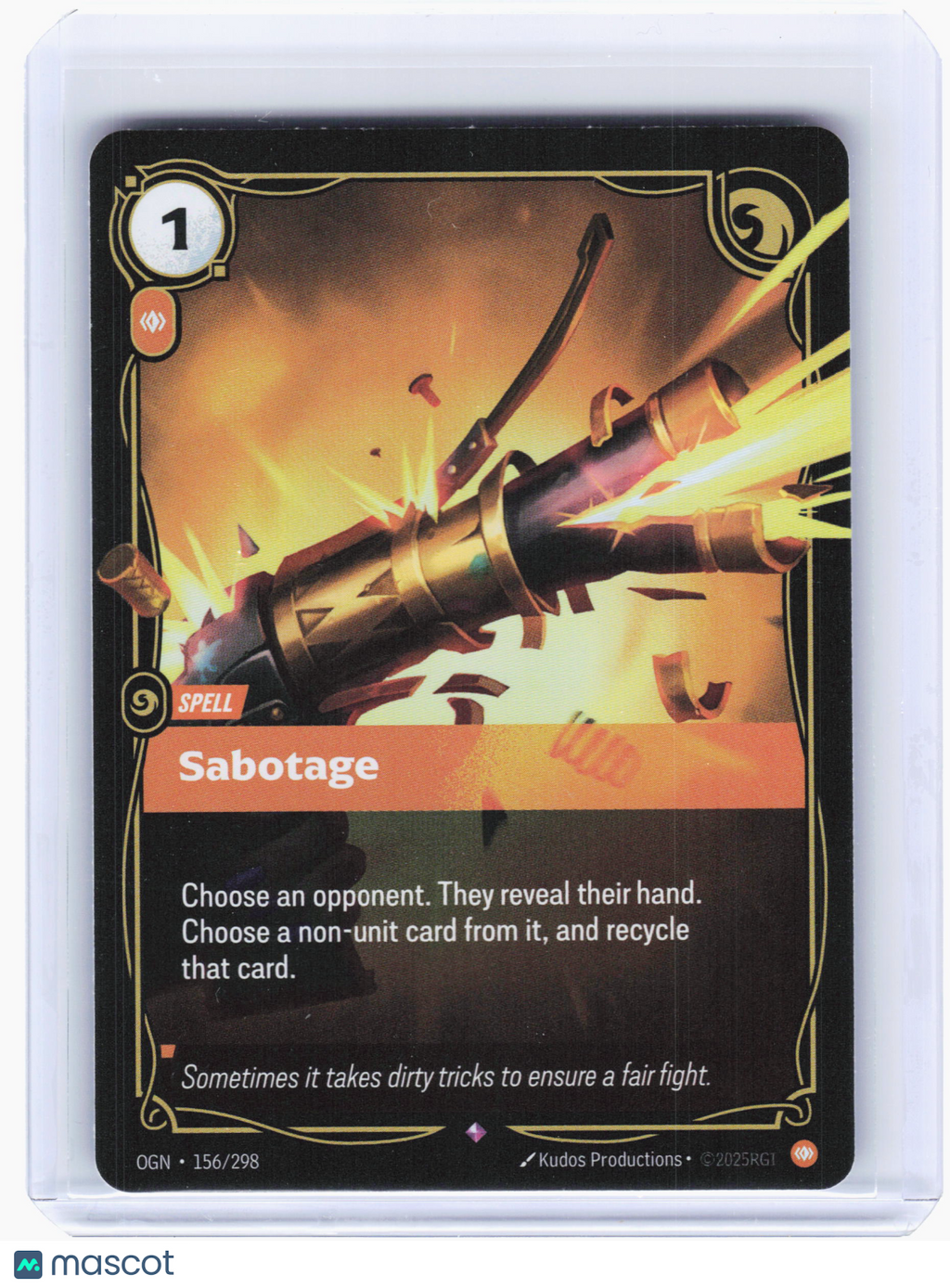 2025 Riftbound: League of Legends TCG—Sabotage #156 Origins—Rare Foil