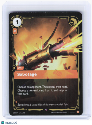 2025 Riftbound: League of Legends TCG—Sabotage #156 Origins—Rare Foil