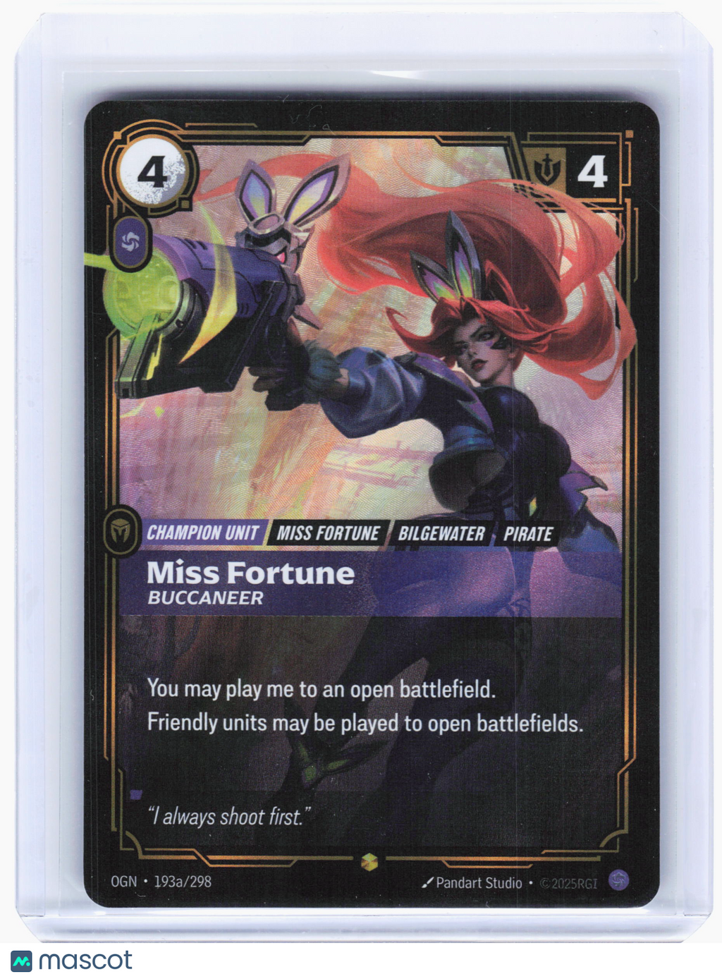 2025 Riftbound—Miss Fortune, Buccaneer #193a Origins—Showcase Foil (Alt Art)
