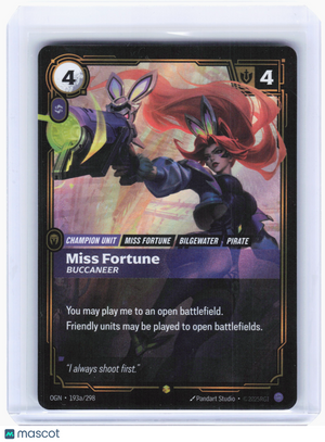2025 Riftbound—Miss Fortune, Buccaneer #193a Origins—Showcase Foil (Alt Art)