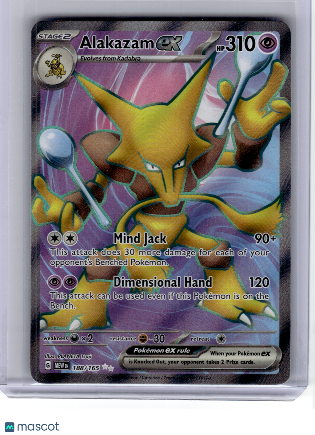 2023 Pokemon—Alakazam ex #188 Scarlet & Violet 151—Ultra Rare Holo