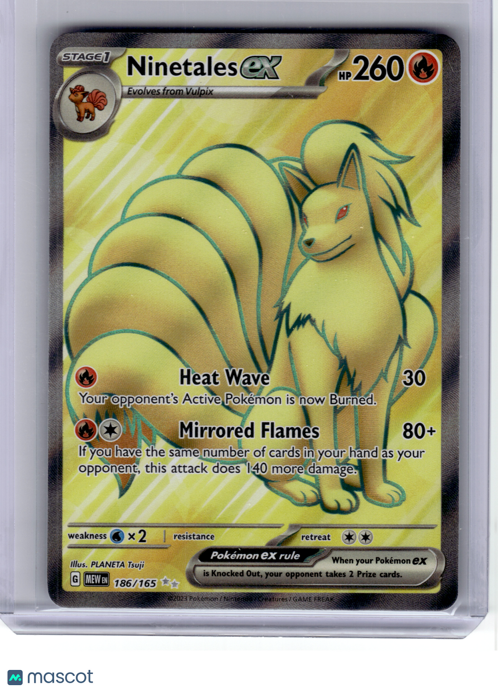 2023 Pokemon—Ninetales ex #186 Scarlet & Violet 151—Ultra Rare Holo