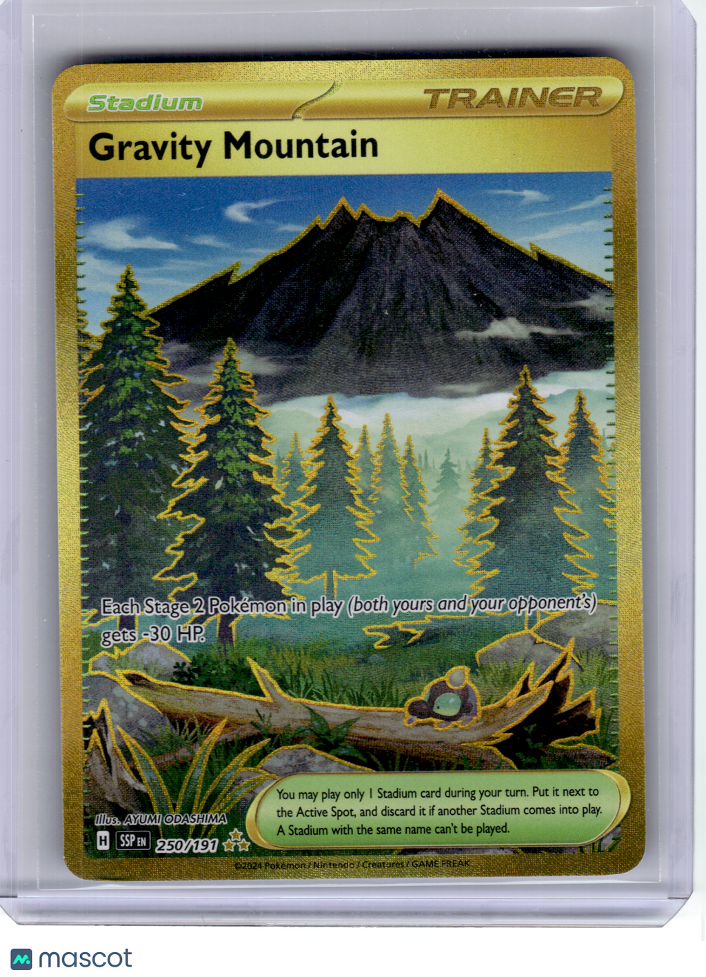 2024 Pokemon—Gravity Mountain #250 Surging Sparks—Hyper Rare Gold