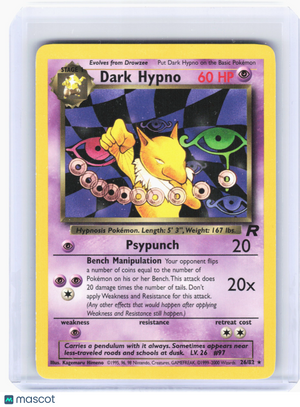 2000 Pokemon—Dark Hypno #26 Team Rocket—Rare Nonholo [Heavily Played]
