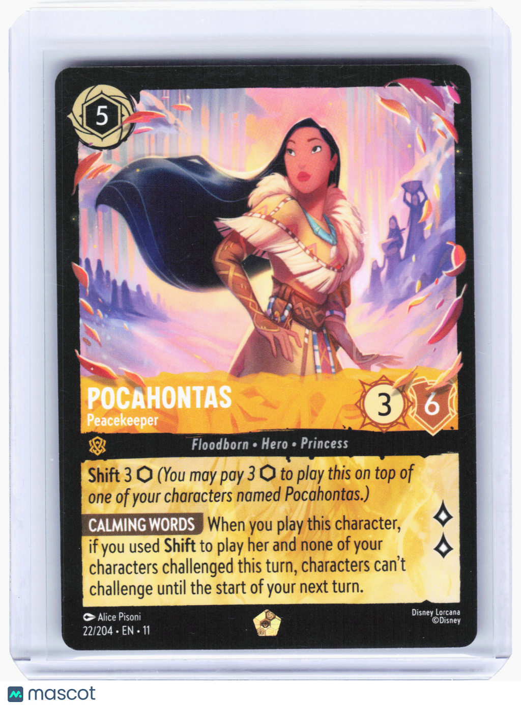 2026 Lorcana TCG—Pocahontas - Peacekeeper #22 Winterspell—Legendary Nonfoil