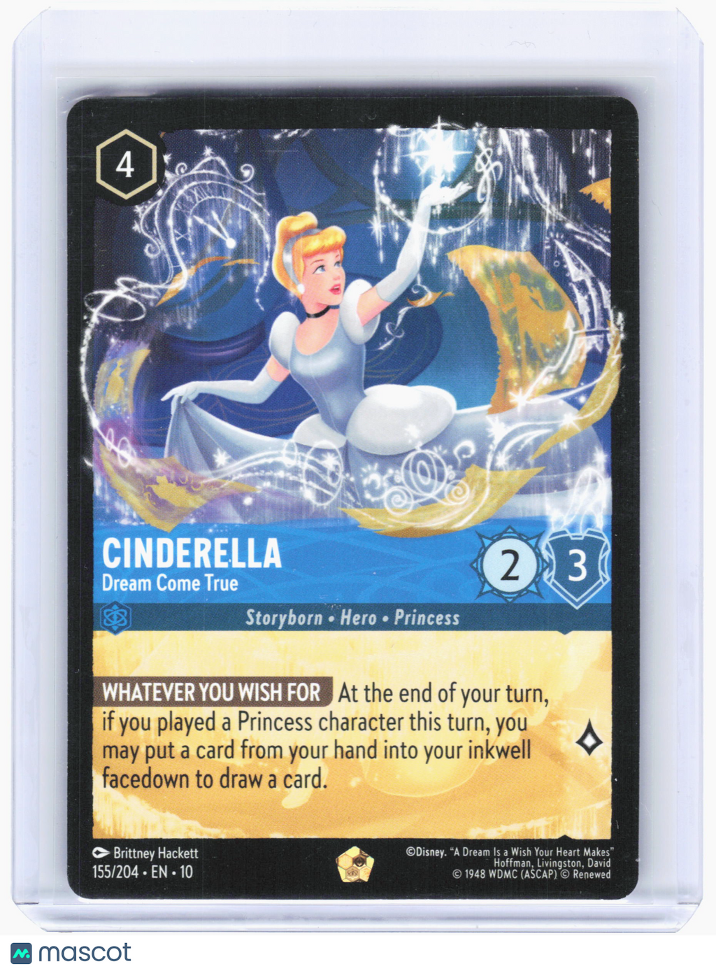 2025 Lorcana TCG—Cinderella-Dream Come True #155 Whispers in the Well—L Nonfoil