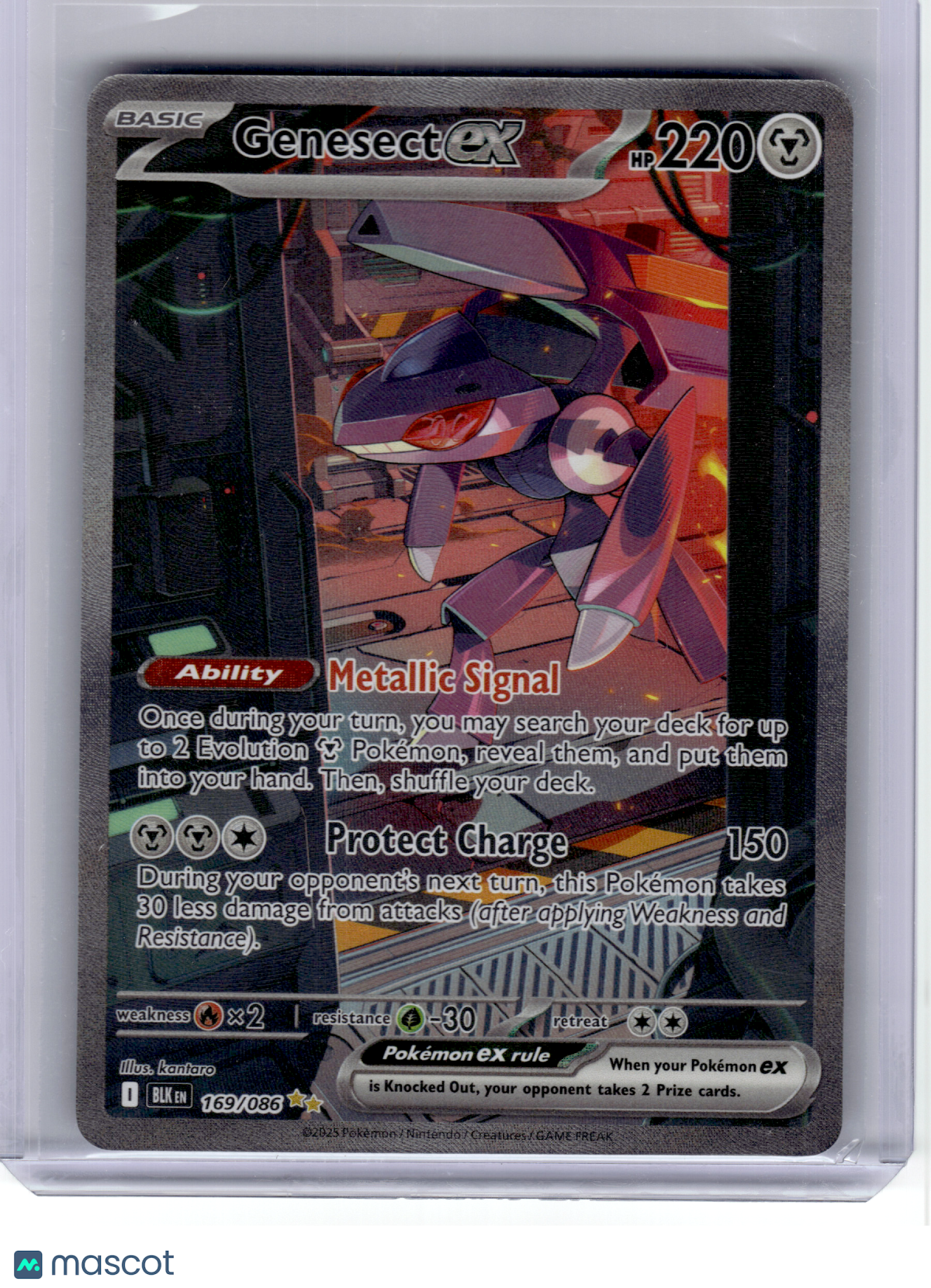 2025 Pokemon—Genesect ex #169 Black Bolt—Special Illustration Rare Holo