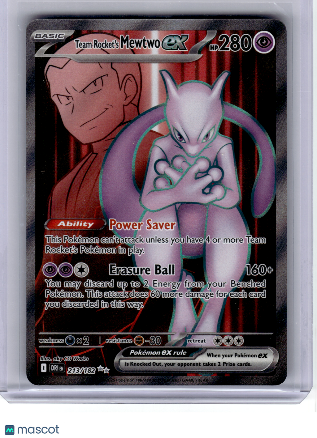 2025 Pokemon—Team Rocket's Mewtwo ex #213 Destined Rivals—Ultra Rare Holo