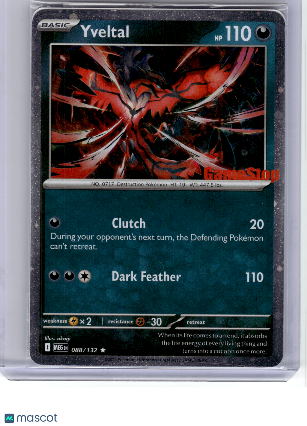 2025 Pokemon—Yveltal #88 Miscellaneous Cards & Products—Rare Holo (Sealed)
