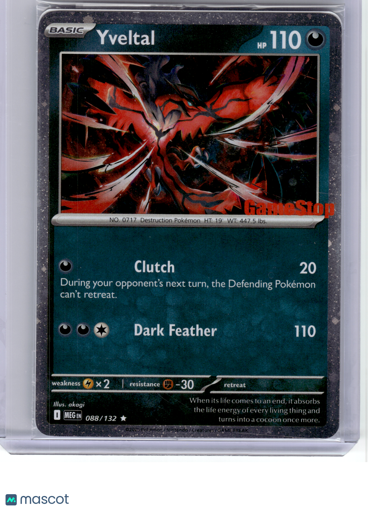 2025 Pokemon—Yveltal #88 Miscellaneous Cards & Products—Rare Holo (Sealed)
