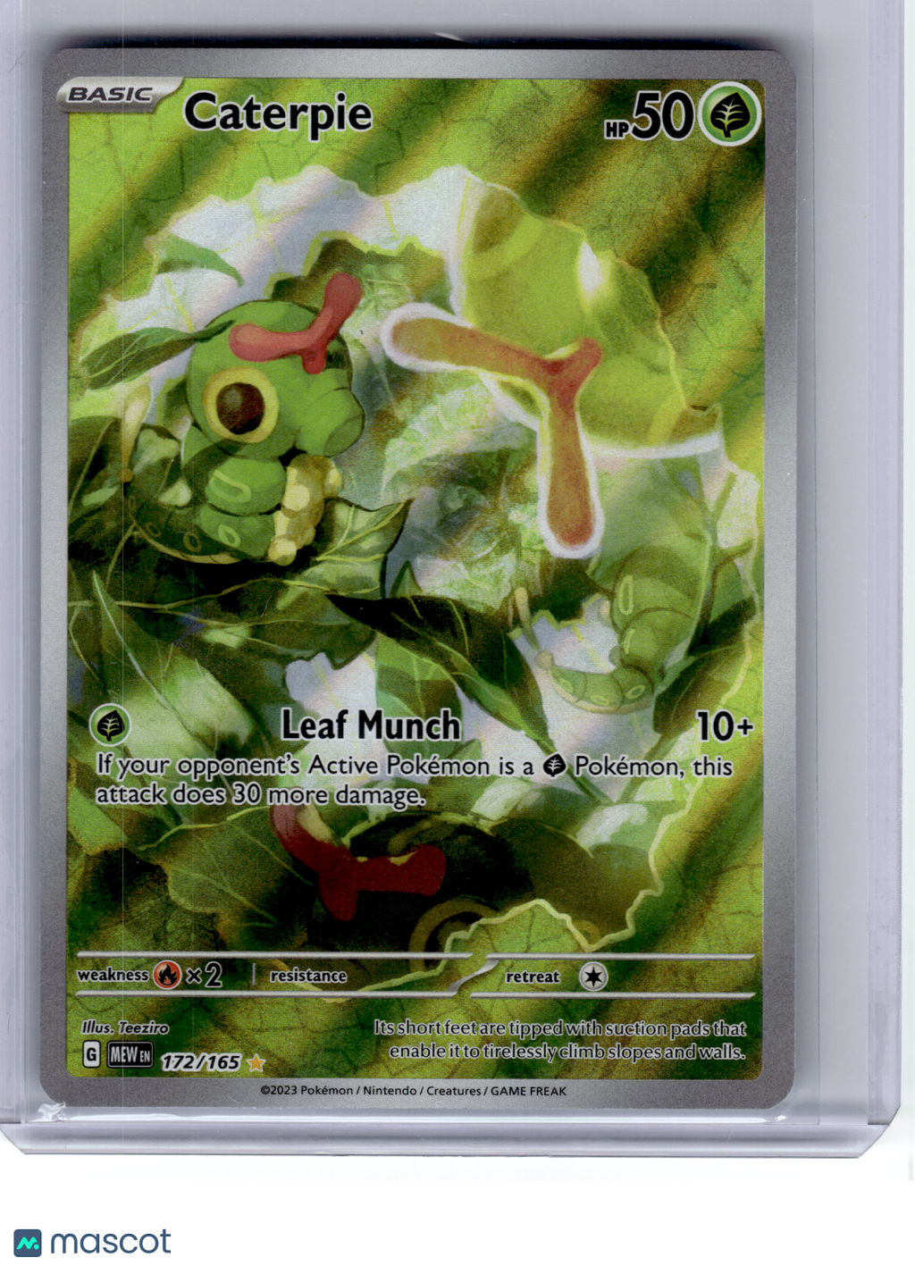 2023 Pokemon—Caterpie #172 Scarlet & Violet 151—Illustration Rare Holo
