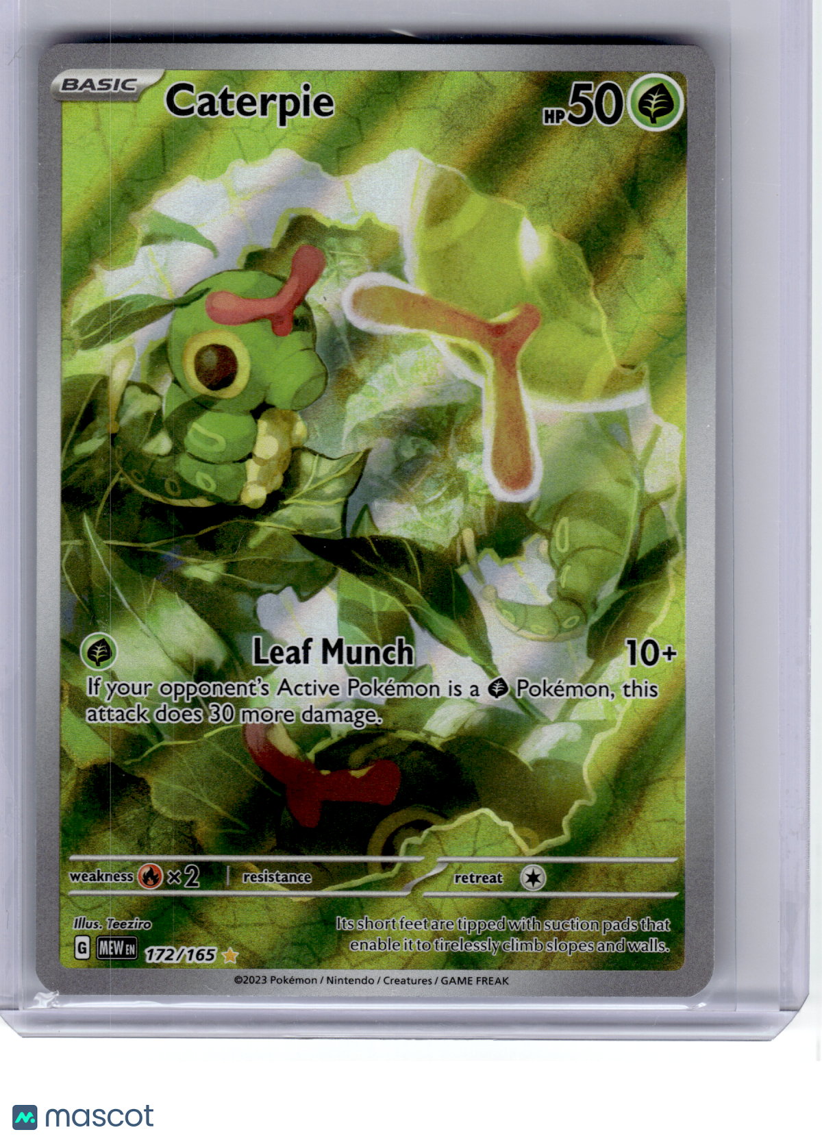 2023 Pokemon—Caterpie #172 Scarlet & Violet 151—Illustration Rare Holo