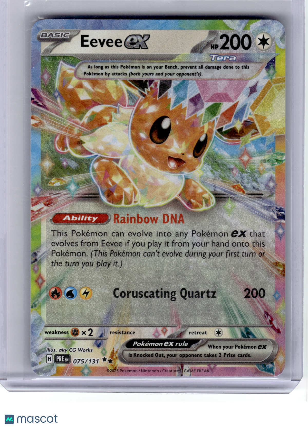 2025 Pokemon—Eevee ex #75 Prismatic Evolutions—Double Rare Holo