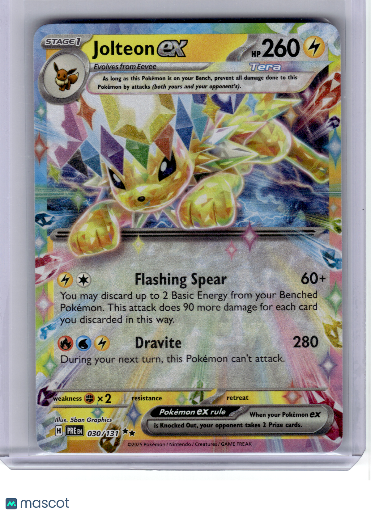 2025 Pokemon—Jolteon ex #30 Prismatic Evolutions—Double Rare Holo