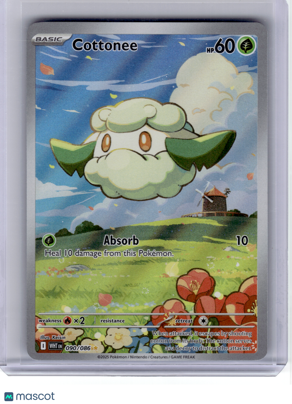 2025 Pokemon—Cottonee #90 White Flare—Illustration Rare Holo