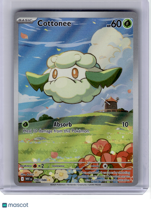 2025 Pokemon—Cottonee #90 White Flare—Illustration Rare Holo