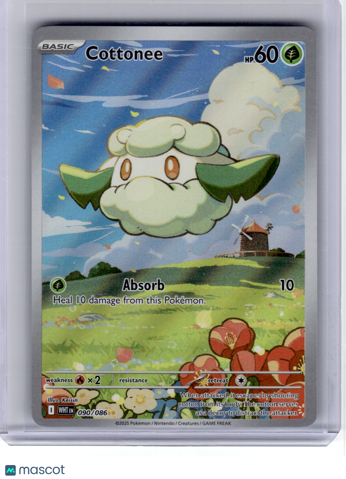 2025 Pokemon—Cottonee #90 White Flare—Illustration Rare Holo