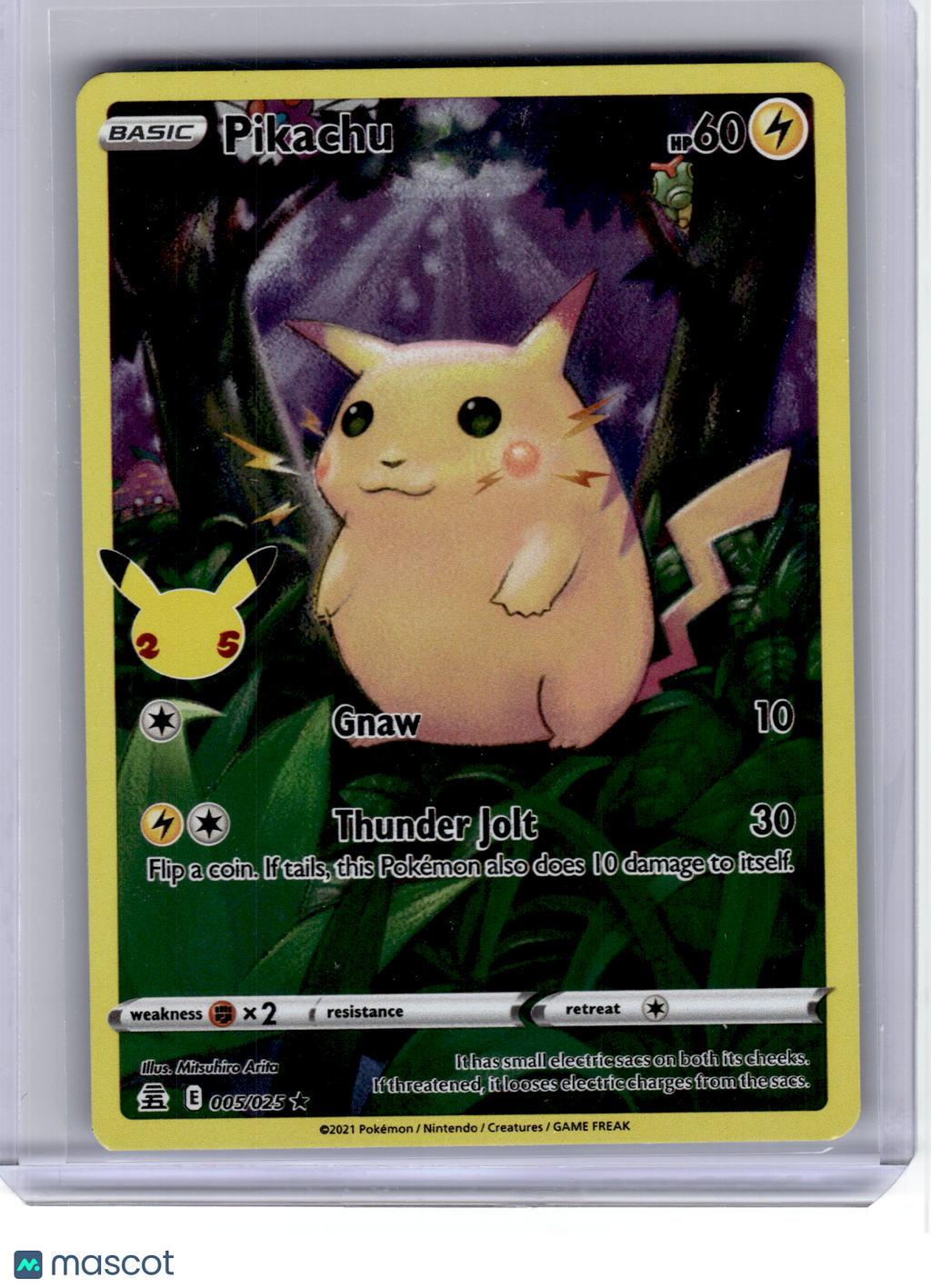 2021 Pokemon—Pikachu #5 Celebrations: Classic Collection—Rare Holo