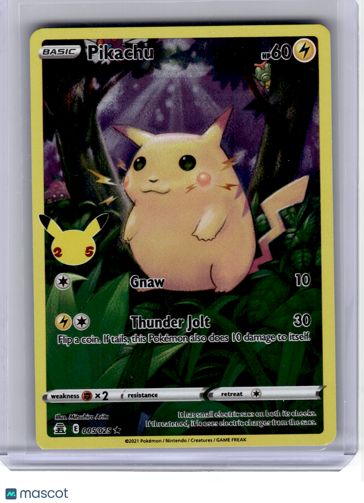 2021 Pokemon—Pikachu #5 Celebrations: Classic Collection—Rare Holo