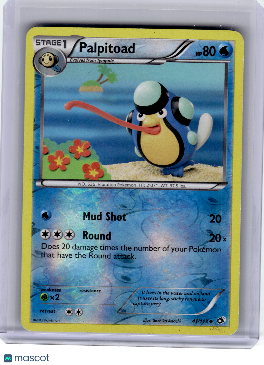 2013 Pokemon—Palpitoad #41 Legendary Treasures—Uncommon Reverse Holo [Damaged]