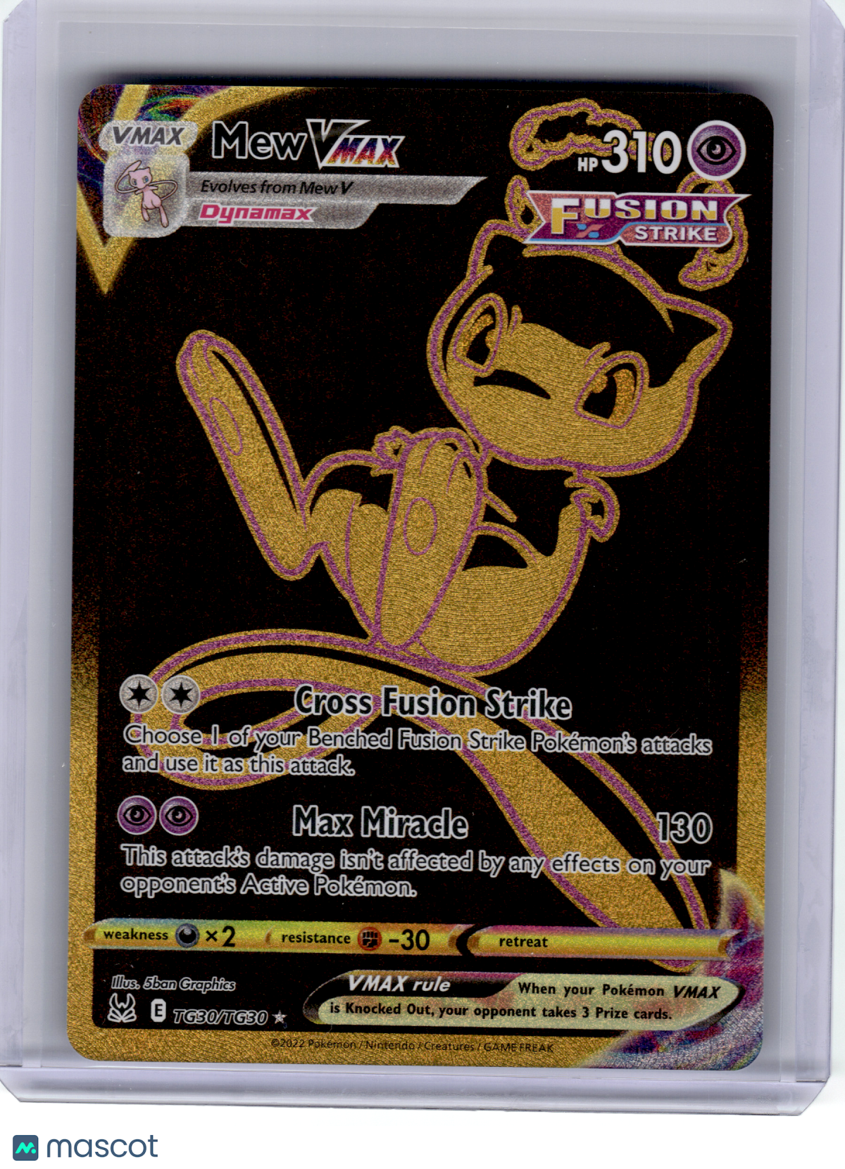 2022 Pokemon—Mew VMAX #TG30 Lost Origin Trainer Gallery—Secret Rare Holo