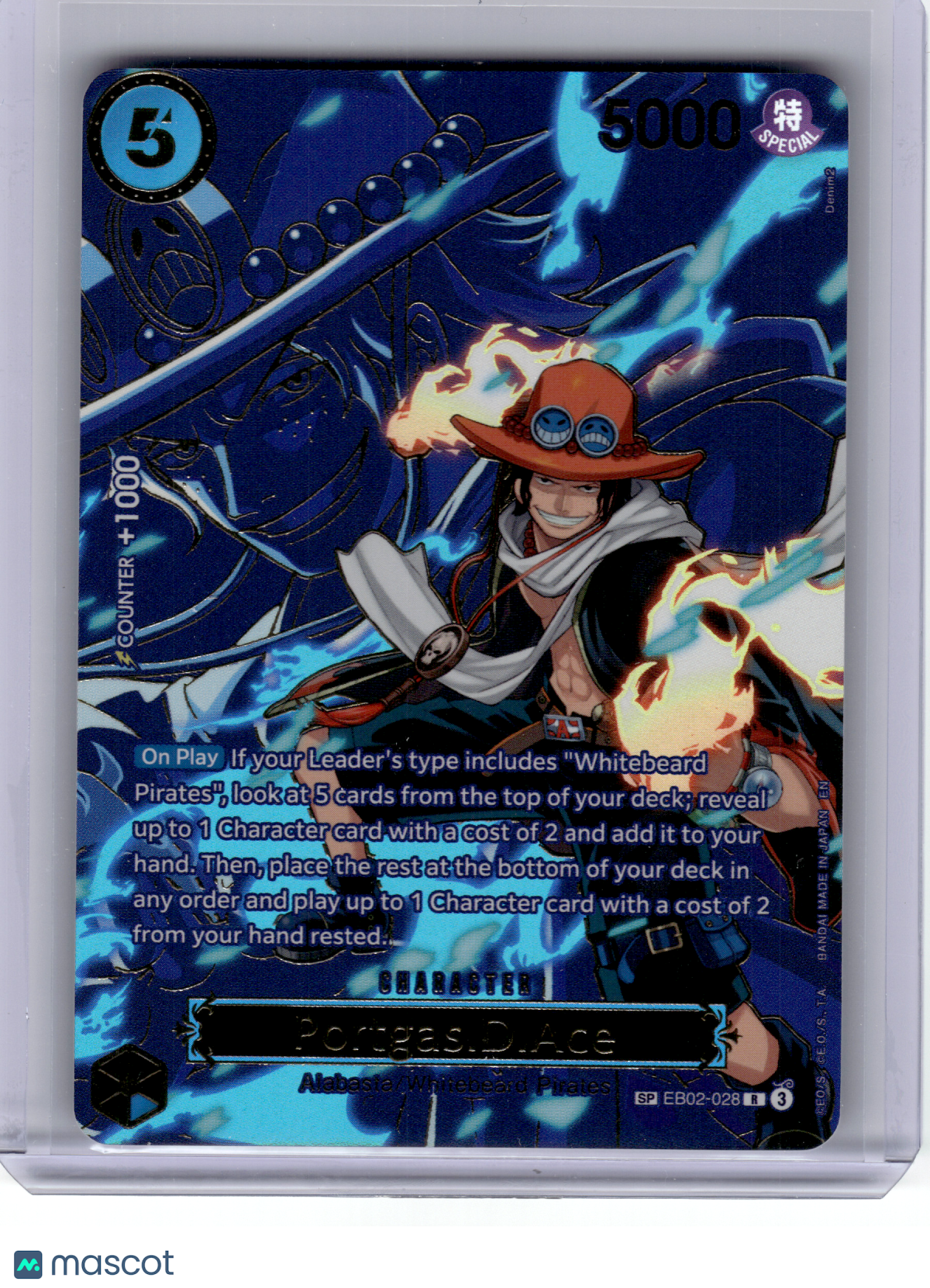 2025 One Piece Card Game—Portgas.D.Ace #EB02-028 Carrying On His Will—Rare Foil