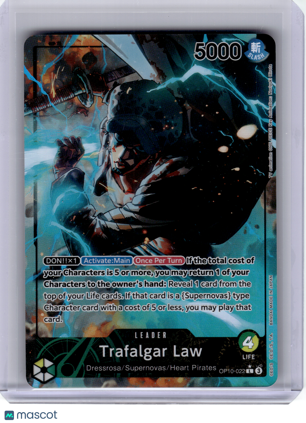 2025 OP Card Game—Trafalgar Law #OP10-022 Royal Blood—Leader Foil (Alt Art)