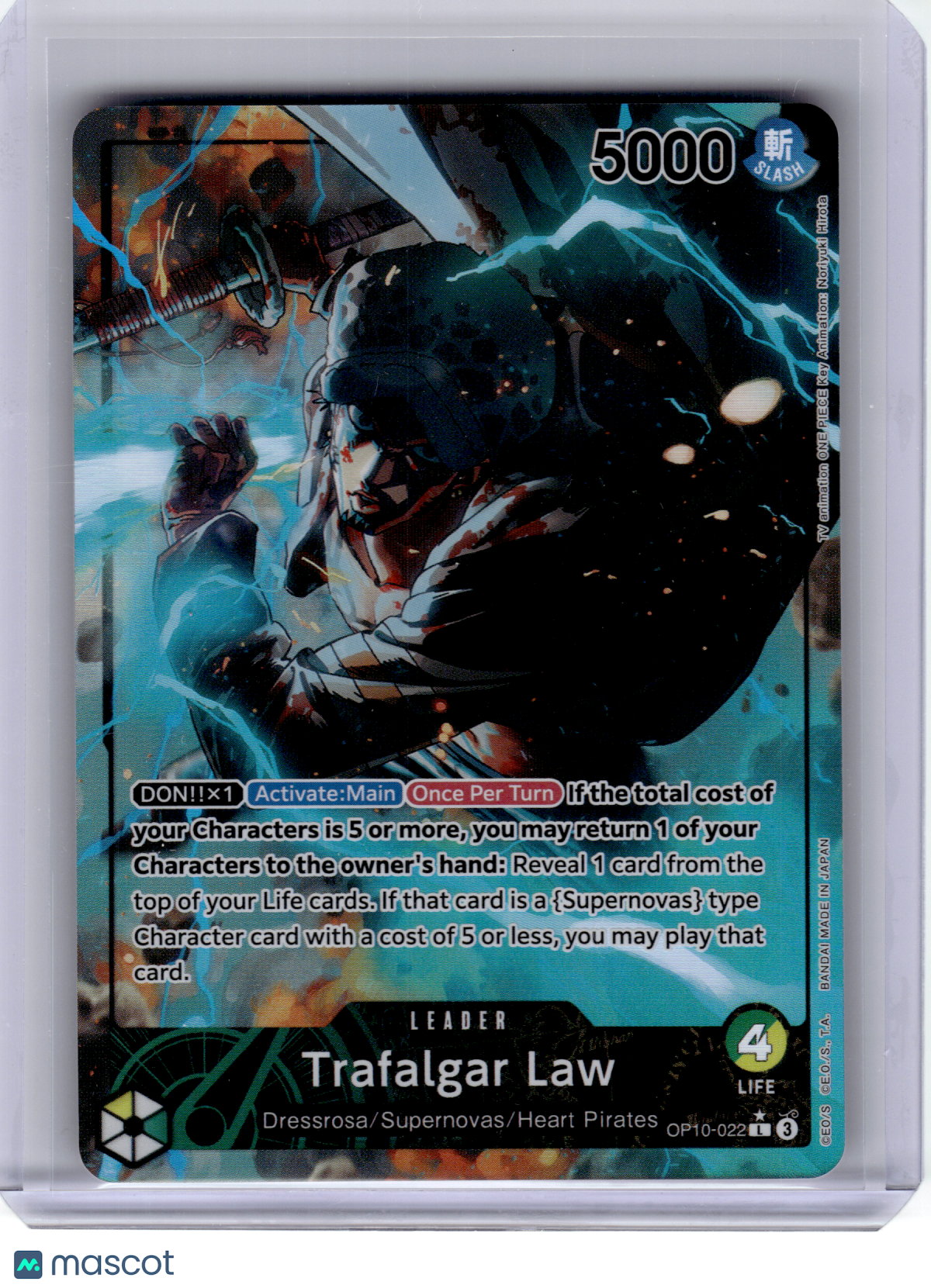 2025 OP Card Game—Trafalgar Law #OP10-022 Royal Blood—Leader Foil (Alt Art)