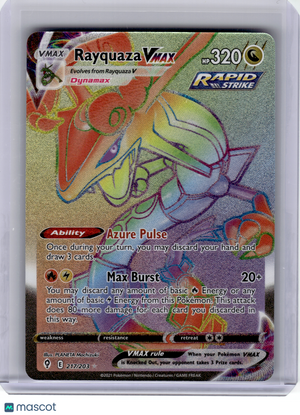 2021 Pokemon—Rayquaza VMAX #217 Evolving Skies—Secret Rare Rainbow