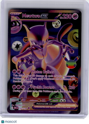 2026 Pokemon—Mewtwo ex #157 30th Celebration—Futuristic Rare Holo