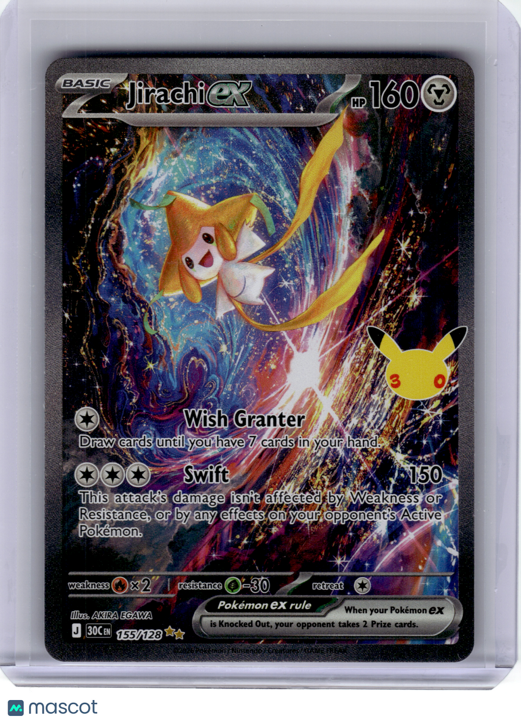 2026 Pokemon—Jirachi ex #155 30th Celebration—Special Illustration Rare Holo