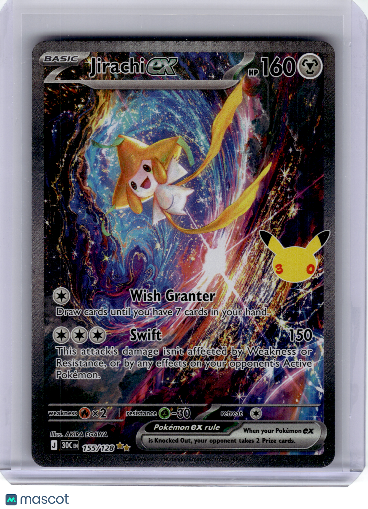 2026 Pokemon—Jirachi ex #155 30th Celebration—Special Illustration Rare Holo